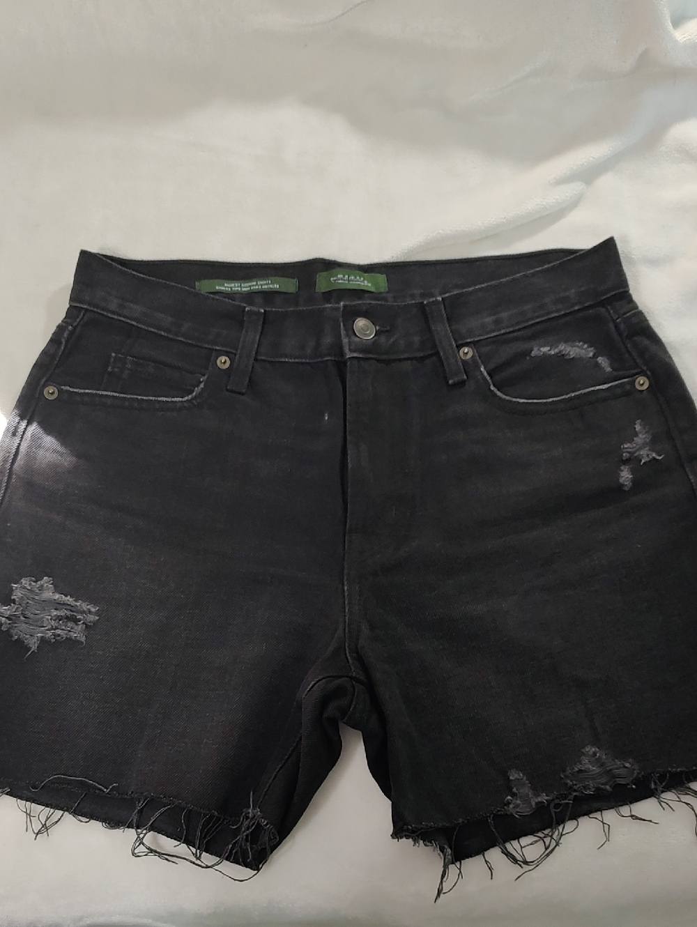 wild fable Black High-Rise Distressed Denim Shorts